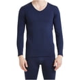 thumbnail image 1 of Men's Slim Fit V-Neck Thermal Underwear Set 2 Piece Thermal Pajama Long Sleeve Top & Pants for Home Casual Inner Wear, 1 of 2