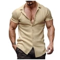 thumbnail image 1 of Men's Slim Fit Vertical Striped Short Sleeve Shirt Summer Casual Fashion Lapel Top Comfortable Breathable Lightweight Men's Tops T-Shirt Casual Crew Neck Loose, 1 of 9
