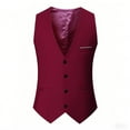 thumbnail image 1 of Men's Slim Fit Vest Classic Formal Dress Vest Fit Single Breasted Sleeveless Jacket Large Size Waistcoat, 1 of 2