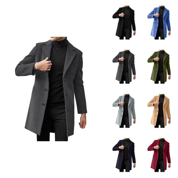 Men's Slim Fit Winter Leather Jacket – Lapel Collar, Long Sleeve, Padded & Thicken Sheepskin Coat with Vintage Blazer Style