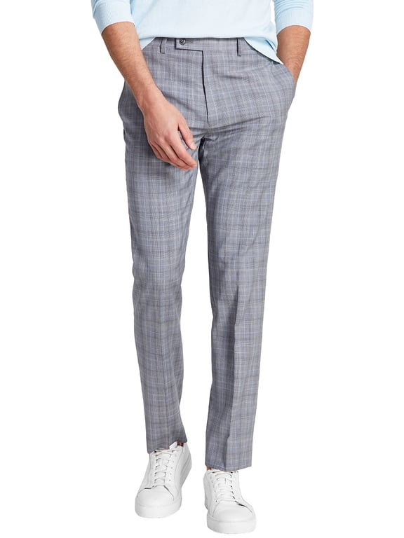 Men's Slim-Fit Wool Stretch Suit Pants Light Grey 30x30