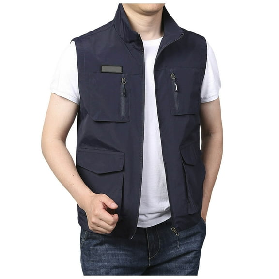 Men's Slim Fit Zip Up Vest Lightweight Outdoor Casual Wear Spring Summer Layering Piece For Hiking Travel Daily Use
