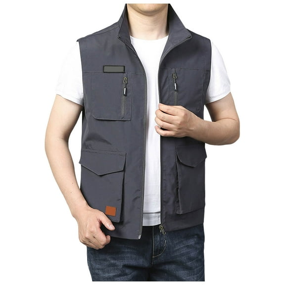 Men's Slim Fit Zip Up Vest Lightweight Outdoor Casual Wear Spring Summer Layering Piece For Hiking Travel Daily Use