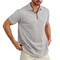 thumbnail image 1 of Men's Slim Fit Zipper Mesh Short Sleeve Shirt - Polyester, Breathable for Summer, 1 of 7