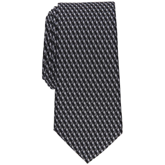 Men's Slim Geometric-Print Tie Black One Size