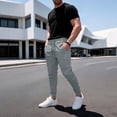 thumbnail image 1 of Men's Slim Jogger Pants Casual Tapered Drawstring Elastic Waist Jogging Sweatpants Running Exercise Gym Workout Athletic Pants with pockets Light Gray XL, 1 of 7