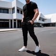 thumbnail image 1 of Men's Slim Jogger Pants Casual Tapered Drawstring Elastic Waist Jogging Sweatpants Running Exercise Gym Workout Athletic Pants with pockets Navy L, 1 of 7