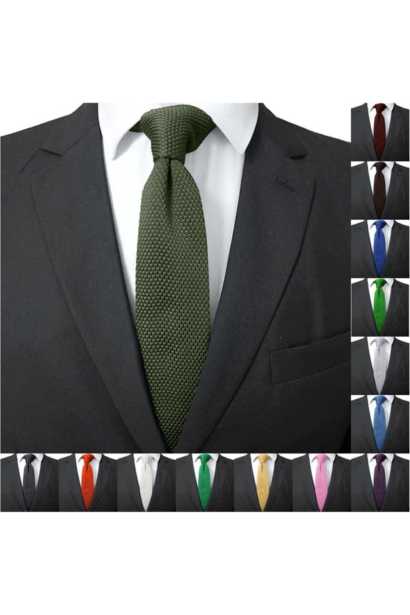 Men's Slim Knit Tie Solid Color Necktie Casual Business Wedding Party Formal Wear Accessories Releasable Zip Ties Valentines Ties for Men Zip Ties 1 Nylon Zip Ties Ties for Cords Knit Ties