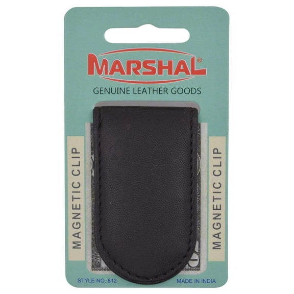 Men's Slim Magnetic Money Clip Genuine Leather Business Card Holder