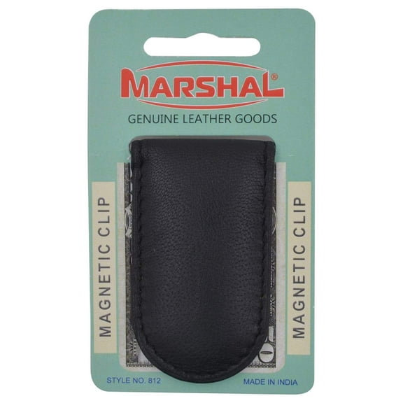 Men's Slim Magnetic Money Clip Genuine Leather Business Card Holder