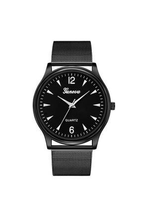 Men's Slim Mesh Band Watch Large Dial Fashion Trend Trend Streamlined Style Watch