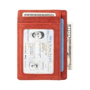 Mens Slim Thin Soft Genuine Leather Credit Card Case Holder Wallet