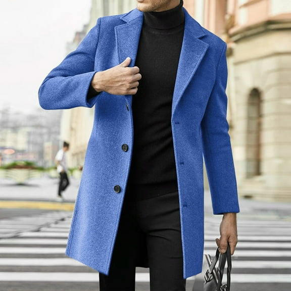 Men's Slim Winter Coat Lapel Collar Long Sleeve Padded Leather Vintage Sheepskin