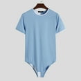 thumbnail image 1 of Men's Slim-fit Contrast Panel Sports Romper Jumpsuit, 1 of 5