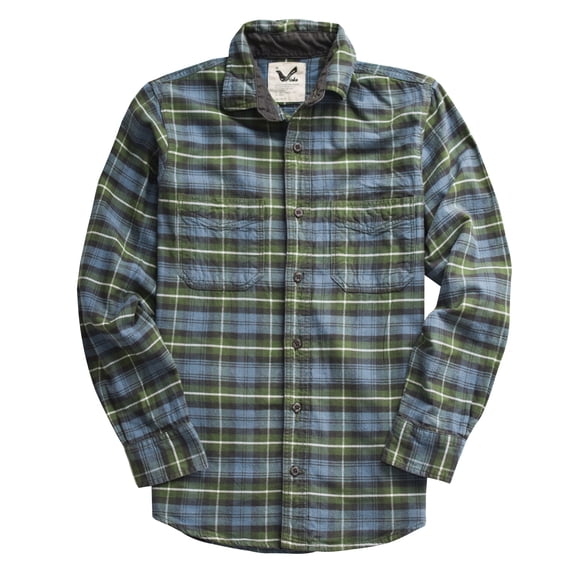 Men's Slimfit Flannel Shirt Two-ply 100% Cotton Pre Washed Vintage Look Plaid Work Shirt - Modern Slim Fit
