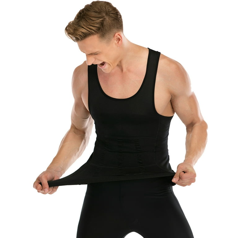 Men s Slimming Body Shaper Breathable Compression Shirt Girdles Abdomen Slim Vest Tummy Shapewear