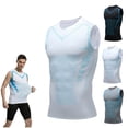 thumbnail image 1 of Men's Slimming Compression Tank Top, Dry Fit Workout Body Shaper Vest for Gym, Workout, Daily Wear White XXXL, 1 of 5