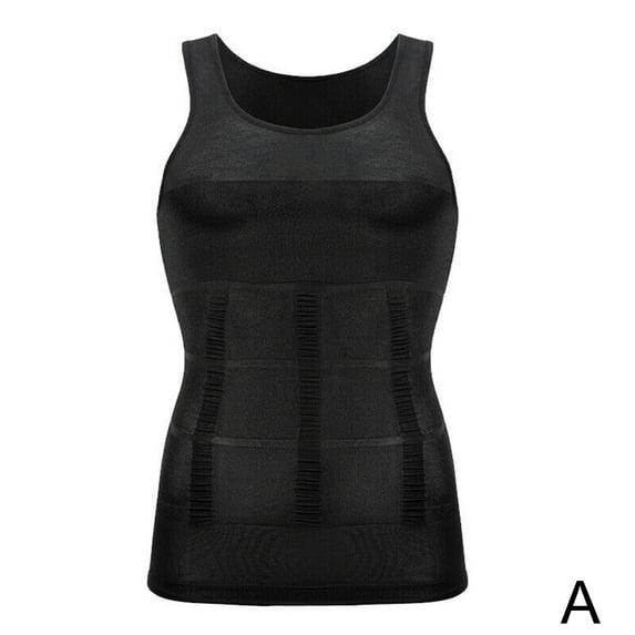 Men's Slimming Elastic Body Shapewear Breathable Vest Shirt Skinny Sports Y5V1