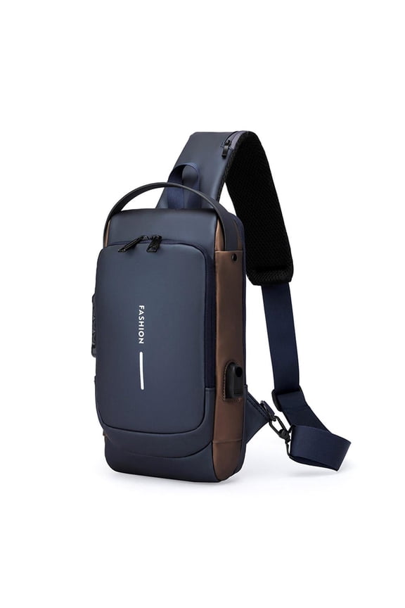 Men's Sling Bag Anti-Theft Crossbody Bag with USB Charging Port, Password Lock, Large Capacity for Travel, Work, Outdoor Sports