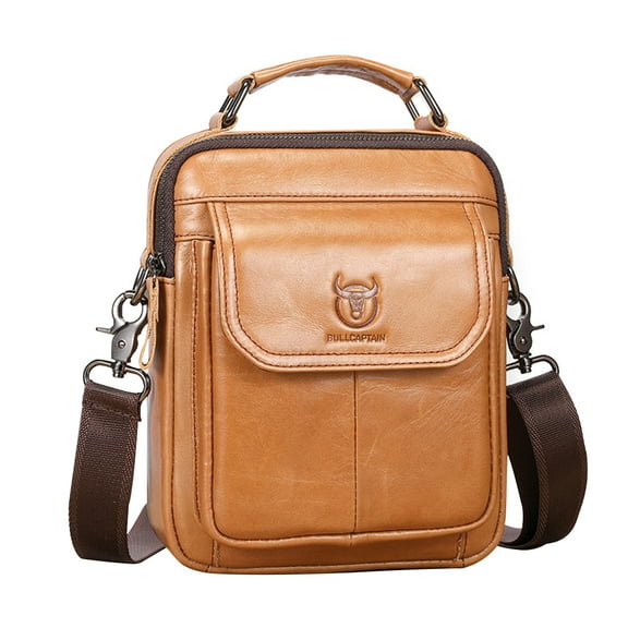 Men's Sling Bag Genuine Leather Shoulder Bag Retro Cross Body Bag Vintage Messenger Bags