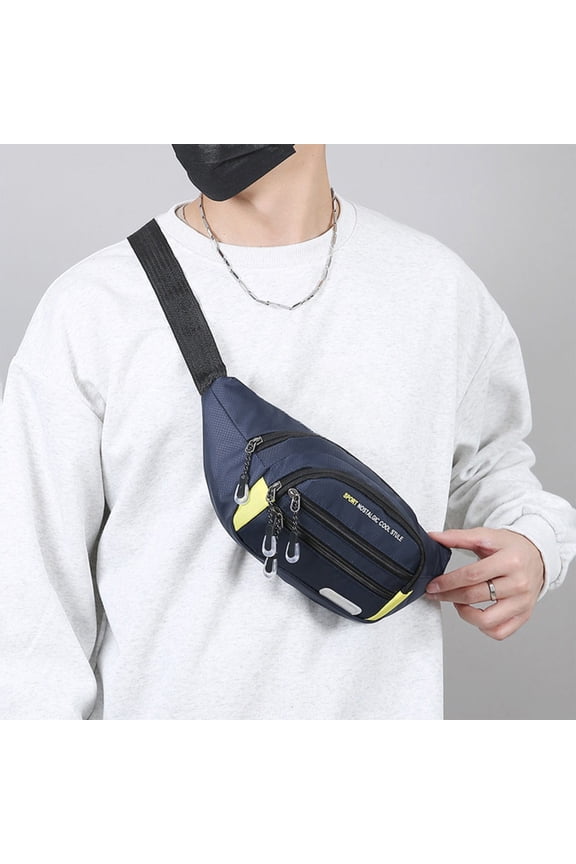 Men's Sling Bag Waterproof Nylon Crossbody Chest Pack Lightweight Shoulder Backpack for Travel Hiking Sports Everyday Casual Daypack