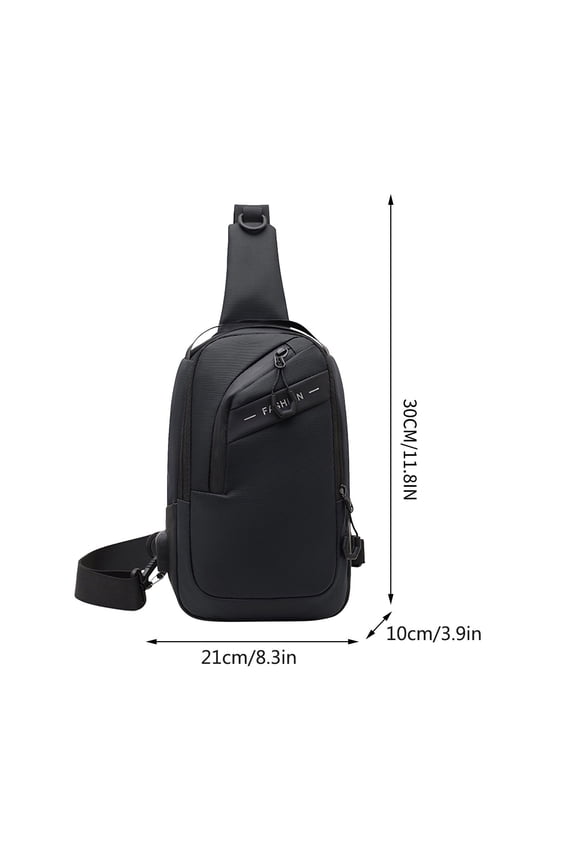 Men's Sling Bag with USB Charging Port Large Capacity Waterproof Crossbody Chest Pack for Travel Hiking Casual Daypack Shoulder Backpack