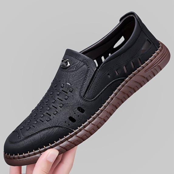 Men's Slip- Low-Top Sneakers - Breathable Business Casual Shoes with Round Toe & Rubber Sole, Multi-Color Options Suitable for Office, -Casual Wear - Spring Summer Fall (Ultrafiber)