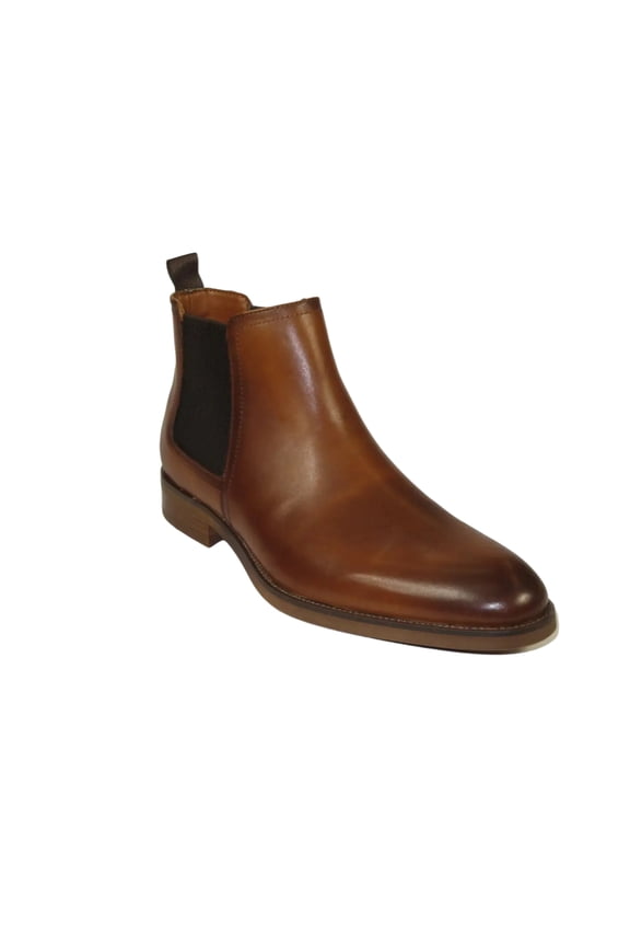 Men's Slip On Boot STEVE MADDEN Leather Upper Plain Toe Montreux Tan