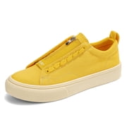 Mens Slip On Canvas Low Top Platform Casual Sneakers