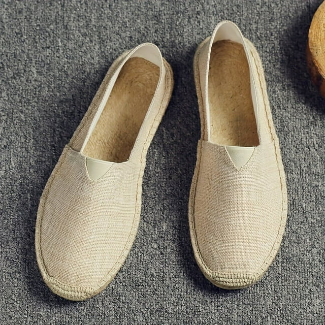 Men's Slip-On Espadrilles: Comfortable Round Toe Casual Shoes for ...