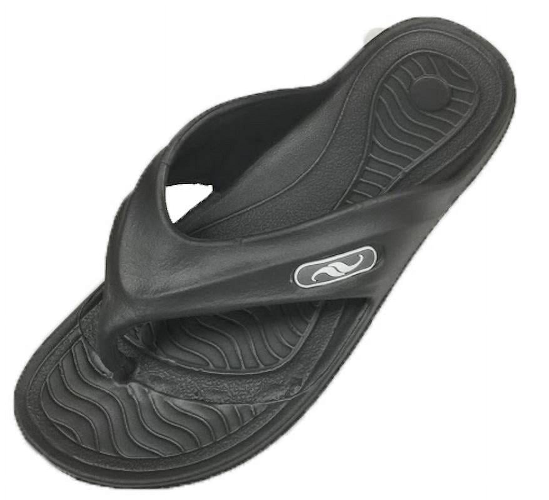 Men's Slip-On Flip-Flop Sandals, Medium Black, 12