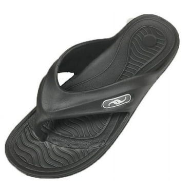 Men's Slip-On Flip-Flop Sandals, Medium Black, 12