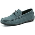 thumbnail image 1 of Men's Slip-On Formal Dress Loafers Moccasins - Second-Layer Upper & Rubber Sole, Round Toe Mid-Top British Style Dress Shoes for Weddings, Business, Office - All-Season Casual Wear (Solid Color), 1 of 8