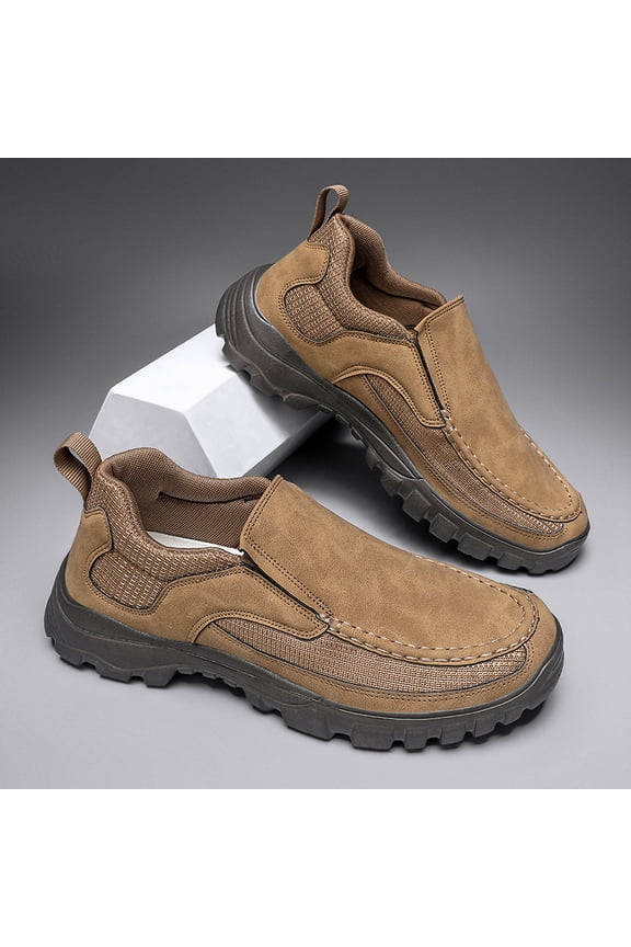 Men's Slip-On Hiking Shoes, Durable Breathable Anti-Skid Outdoor Walking Shoes, Comfortable Casual Footwear for Hiking, Camping, Hunting and Trekking Adventures