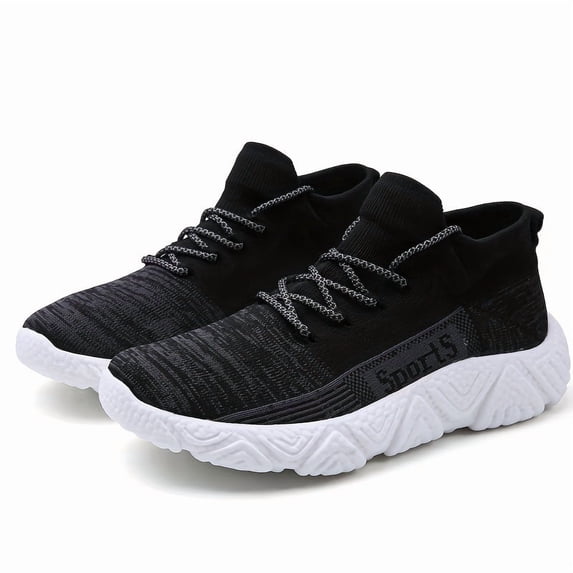 Men's Large Size Casual Shoes Slip-On Knitted Running Sneakers,