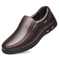 thumbnail image 1 of Men's Slip-On Leather Casual Dress Shoes, Comfort Walking Business Loafers, 1 of 5