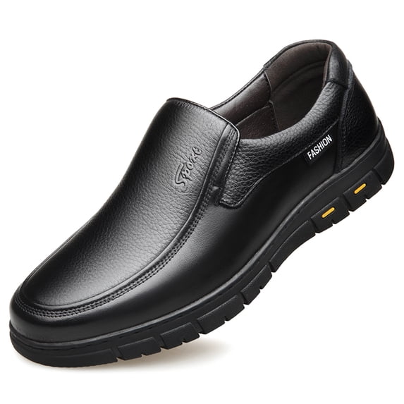 Men's Slip-On Leather Casual Dress Shoes, Comfort Walking Business Loafers