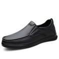 thumbnail image 1 of Men's Slip On Loafers Casual Leather Dressy Work Shoes Comfortable Soft Lightweight Walking Office Driving Fashion Shoes Black 7 US, 1 of 7