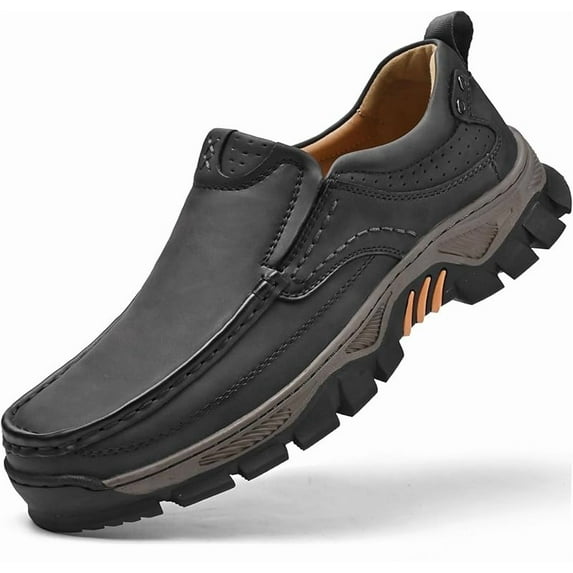 Men's Slip-On Loafers Comfortable Leather Casual Walking Shoes for Work Office Dress Outdoor