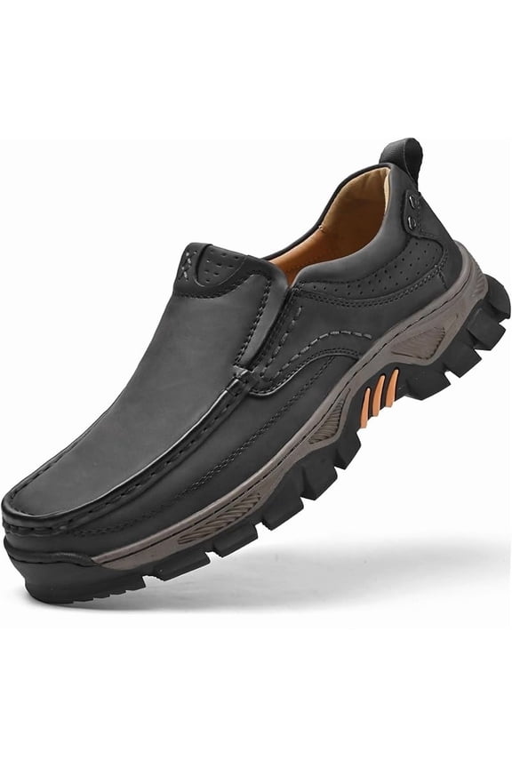 Men's Slip-On Loafers Comfortable Leather Casual Walking Shoes for Work Office Dress Outdoor