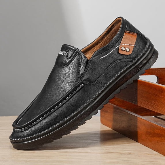 Men's Slip On Loafers, Hand Stitched Casual Driving Shoes for Daily Business Walking