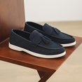 thumbnail image 1 of Men's Slip-On Loafers - Minimalist British Style Casual Shoes with Bow Detail, Breathable Upper & Soft Fabric Lining, All-Season Comfort for Outdoor, Daily & Streetwear (Multiple Colors),Dressy Shoes, 1 of 10
