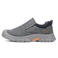 thumbnail image 1 of Men's Slip‑On Low‑Top Work Utility Shoes, Faux Leather Upper Round‑Toe Reinforced Toe Cap Rugged Block Outsole Comfort Footwear For Daily Work And Casual Wear, 1 of 7