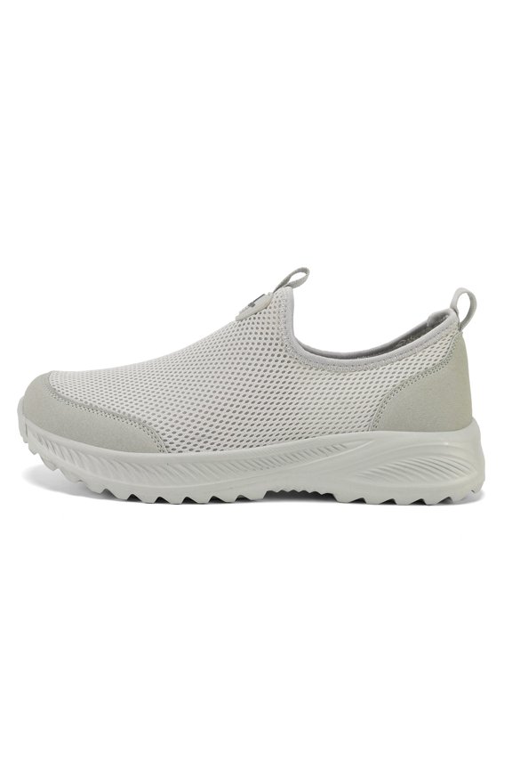 Men's Slip‑On Mesh Walking Sneakers Breathable Upper Reinforced Toe Cap Rugged Curved Outsole Comfort Footwear for Outdoor Daily Activities