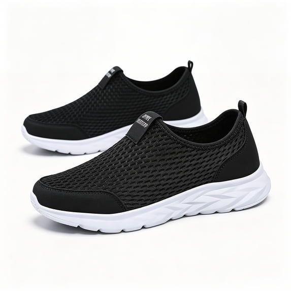 Men's Slip-On Mesh Walking Sneakers – Lightweight Breathable Casual Shoes, Comfortable Everyday Travel and Outdoor Footwear for Summer