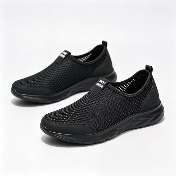 Men's Slip-On Mesh Walking Sneakers – Lightweight Breathable Casual Shoes, Comfortable Everyday Travel and Outdoor Footwear for Summer