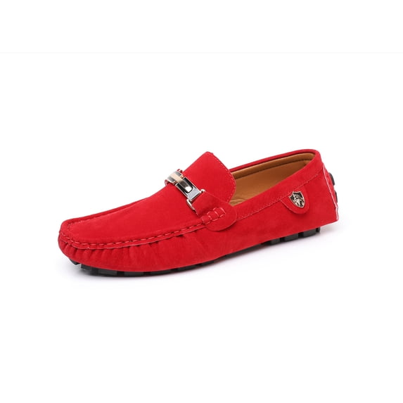 Men's Slip-On Metal Buckle Moccasin Loafers