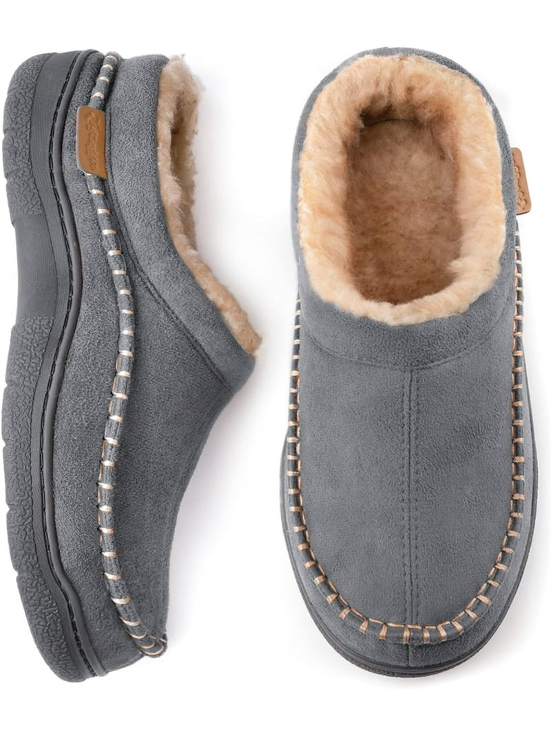 Men\'s Slip On Moccasin Warm Fuzzy Comfy Fluffy Wide Loafer Slippers Men main image 2