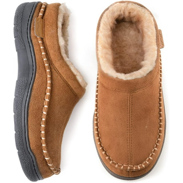 mens wide moccasin slippers