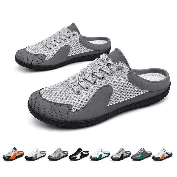 Men's Slip-On Mule Sneakers Backless Anti-Slip Walking Shoes - Lightweight Breathable Casual Sport Shoes for Driving Travel